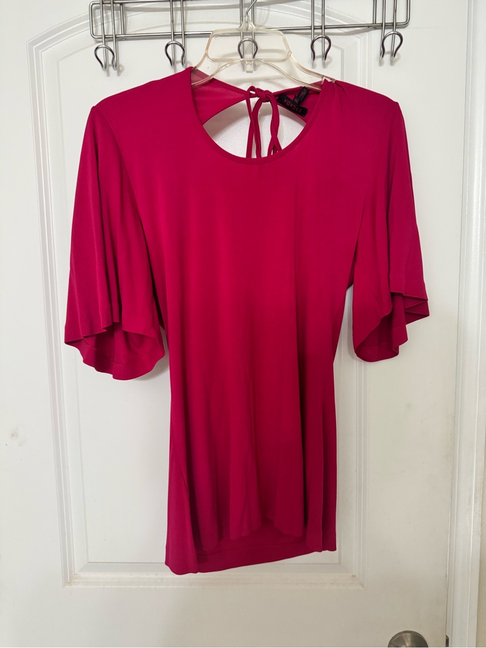 Escada Fuchsia Knotted Shoulder Shell Top